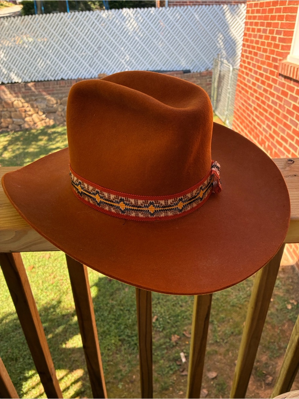 VTG Resistol Cowboy Hat with Southwestern Accent Band